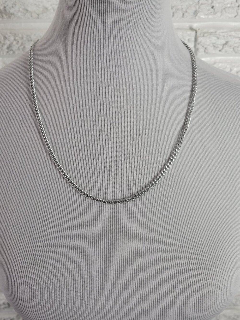 Vintage Sarah Coventry Silver Tone Curb Link Chain Necklace 24"‎ Minimalist N13E